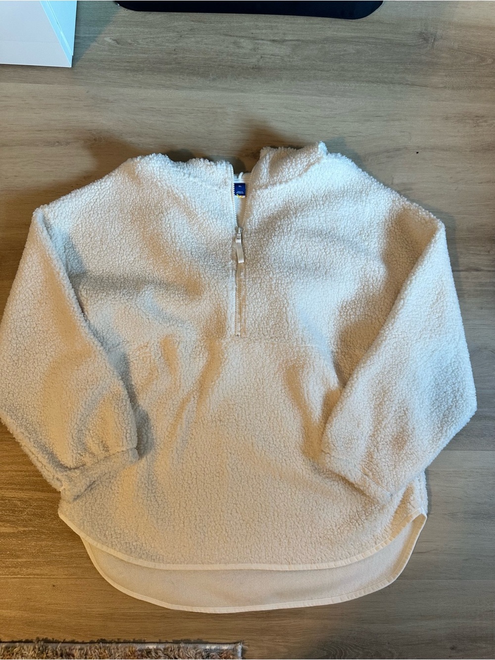 Old Navy Cream Sherpa Half-Zip Teddy Pullover Jacket